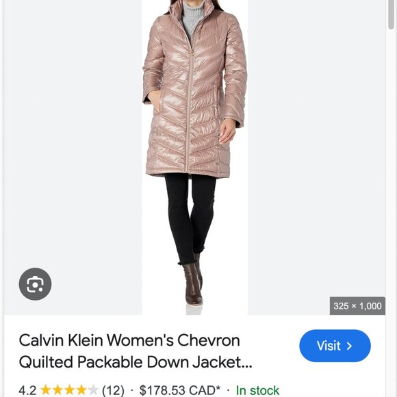 Calvin Klein Lightweight Premium Down PACKABLE jacket XS - Picture 1 of 6